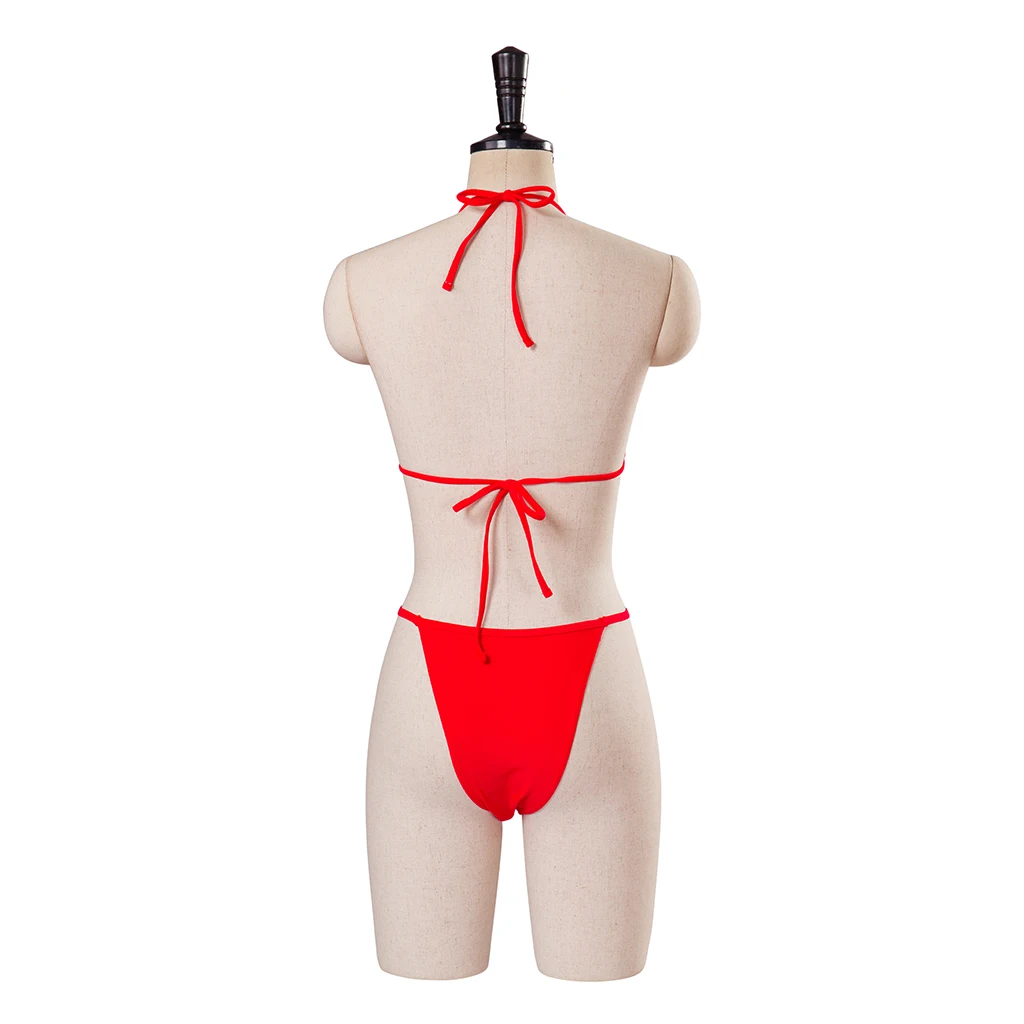 Pam and Tommy Cosplay Costume Pamela Anderson Red Halter Neck Bikini Baywatch Style Beach Wear Woman Swimwear Sexy Swimsuit