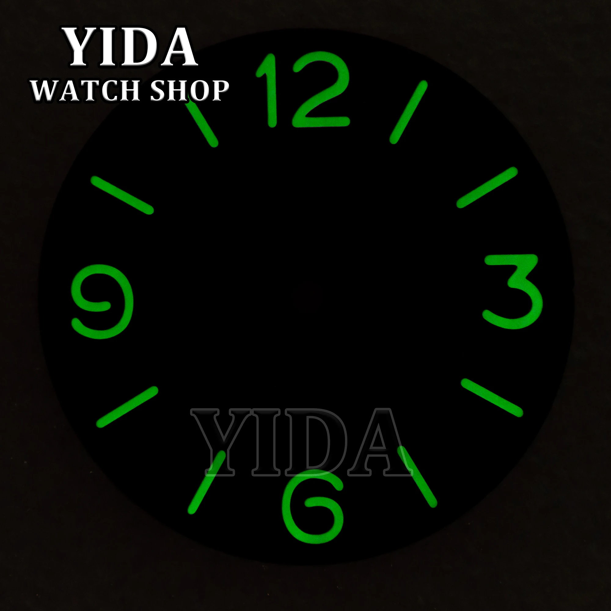 Quadrante dell'orologio Vintage Retro Verde Luminoso 39mm Quadrante dell'orologio per PAM Case 6154 6152 ETA6497/6498/ST3600 Movimento automatico Mod Parti
