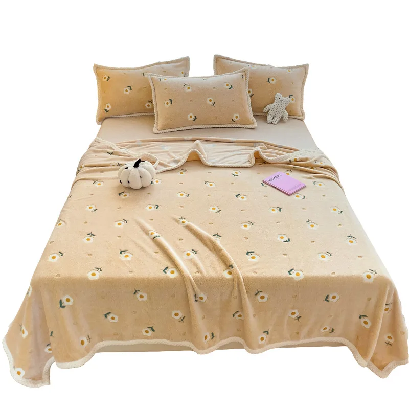 Cobertor de flanela com estampa floral para bebê, roupa de cama macia para crianças, cobertores de ar condicionado, colcha fina de verão, sofá xale