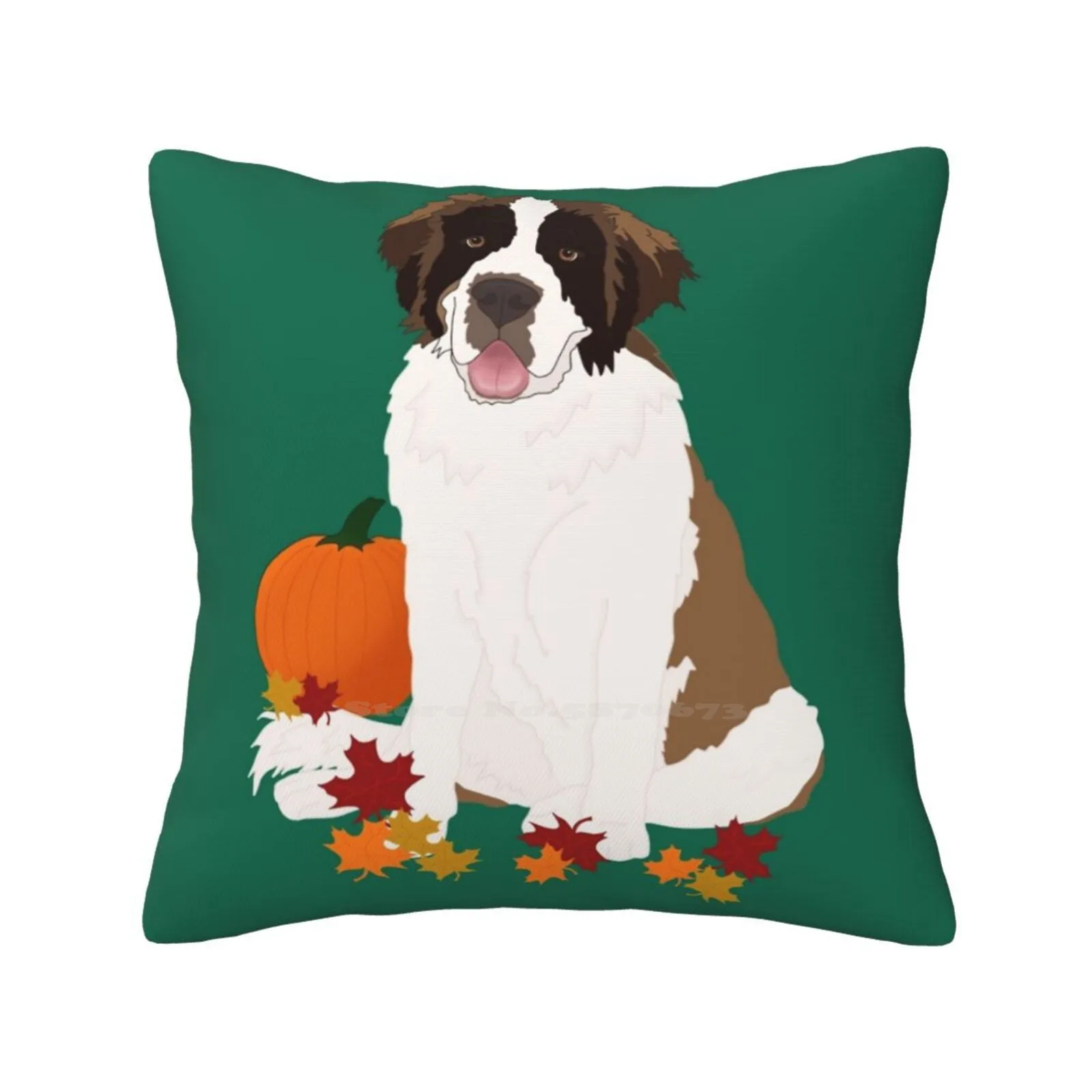 Saint Bernard Autumn Pillow Cover Hug Pillowcase Floof Saint Bernard Big Dogs Gentle Giant St Bernard Puppy Dog Design Dog