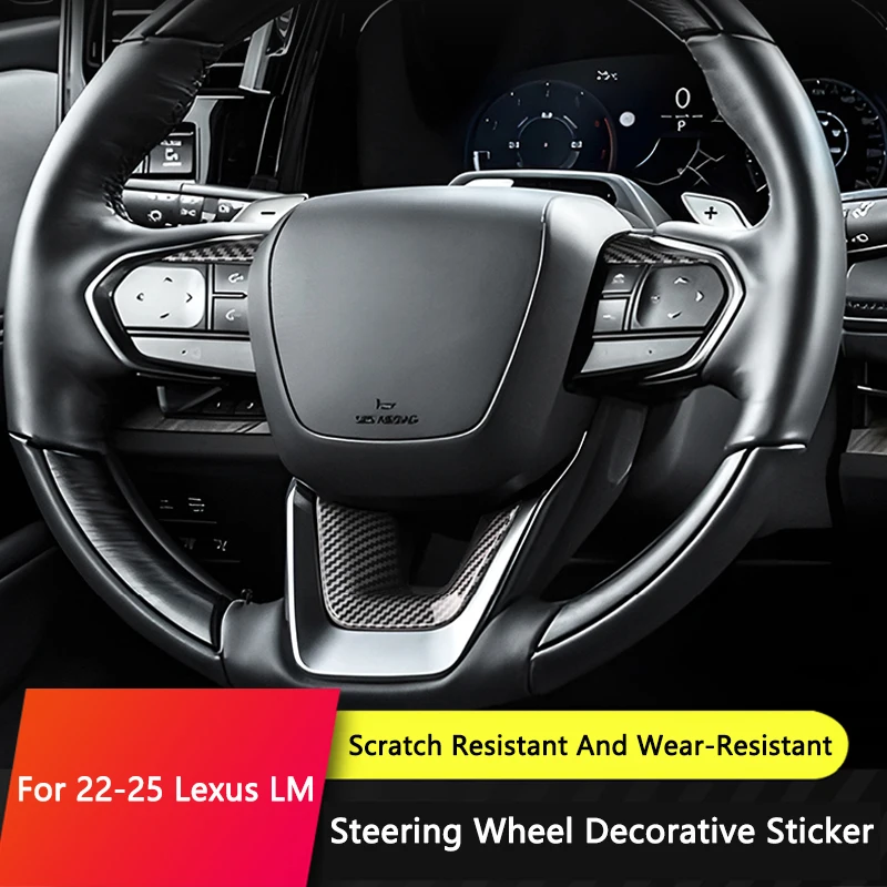 

QHCP Car Steering Wheel Cover V Shape Decorative Trim ABS Steering Wheel Button Frame Fit For Lexus LM 350H 500H 2022+ Accessory