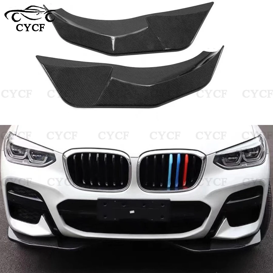 For BMW X3 G01 2018+  High quality carbon fiber wrap angle carbon anti-collision Front Bumper corner Body Kit