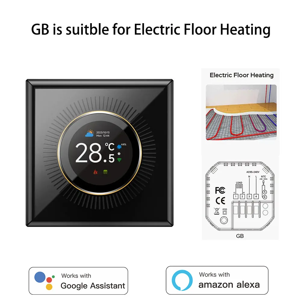 Tuya WIFI Smart Knob Thermostat Series Temperature Controller Water Boiler Electric Heating With Alexa Google