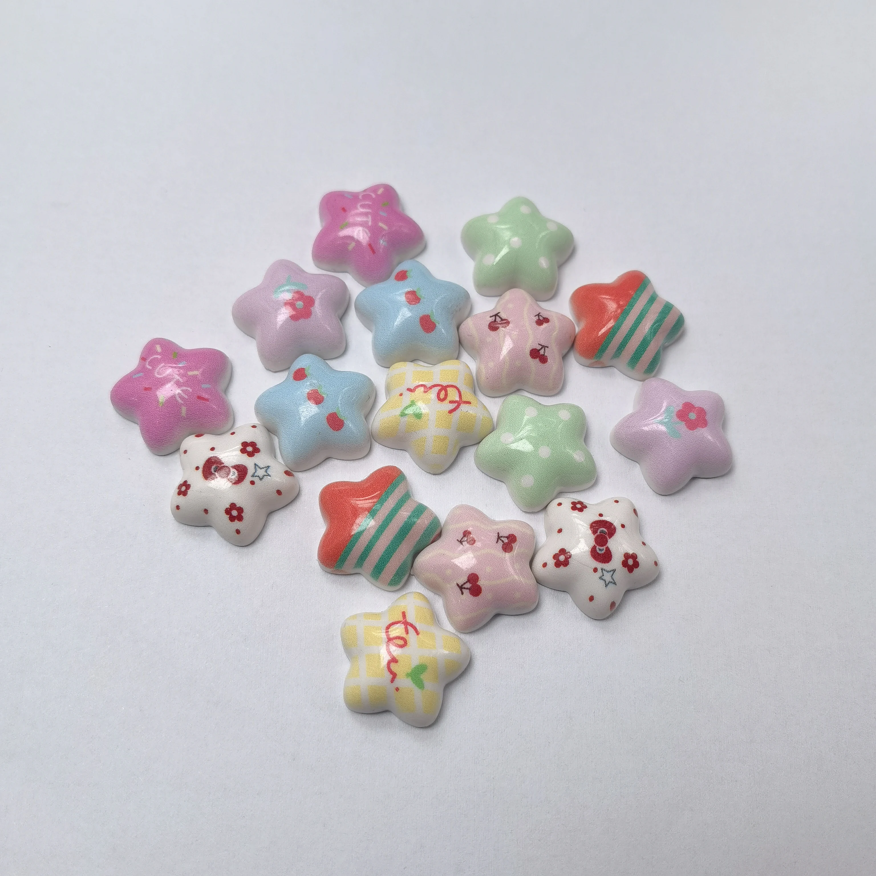 Cute Resin Cherry Star Cabochon Flatback Scrapbooking For Phone Hair Bows Center Jewelry Making Accessories DIY