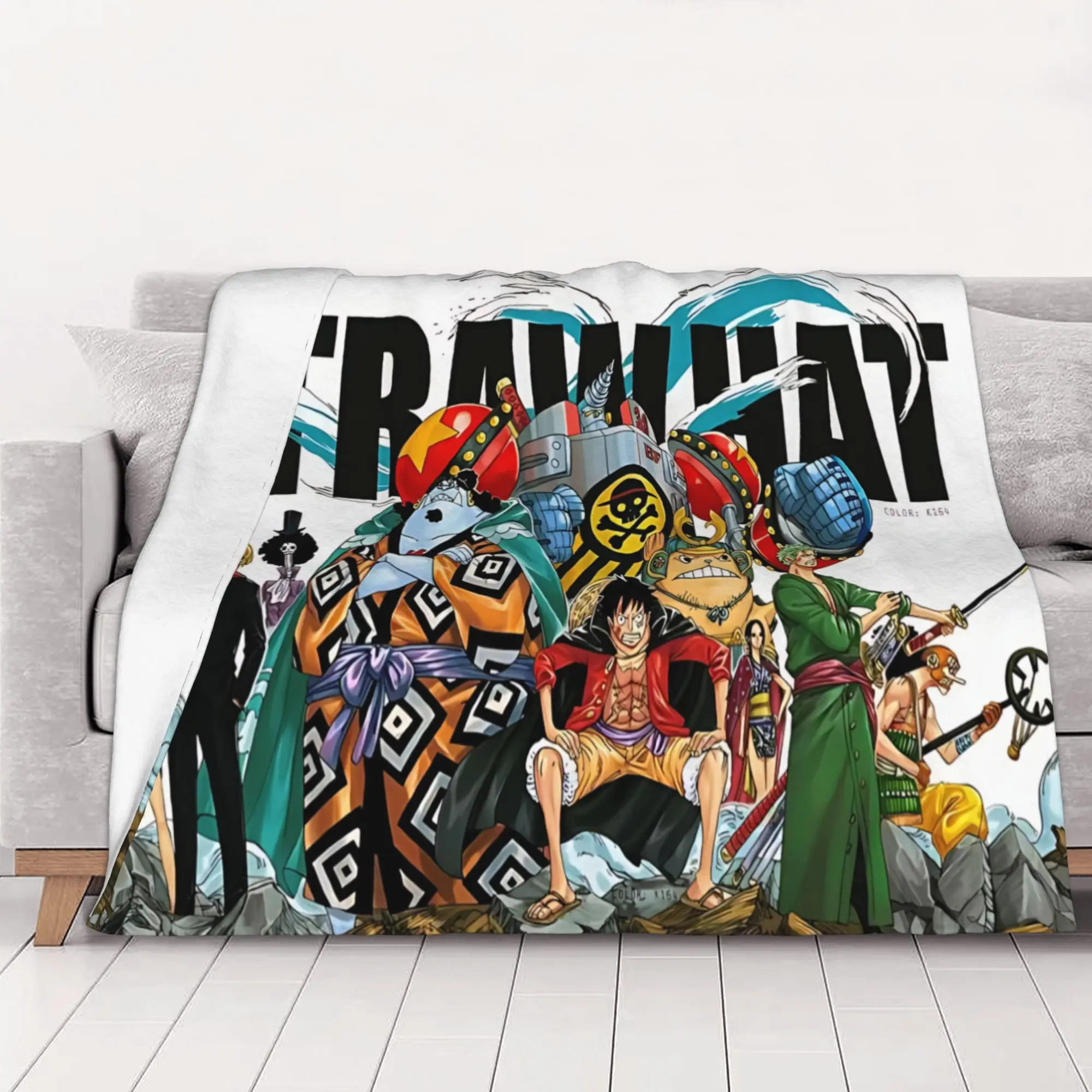 1PC home Cutecore Luffy Trend Collage Print One-Piece Blanket Super Cosy Plush Home Living Room Sofa halloween