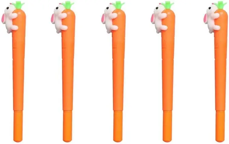 12 pcs Carrot Bunny Rabbit Gel ink Pen,Easter Gift Easter Party Decoration
