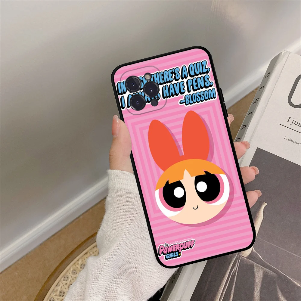 Die p-powerpuff süße Mädchen Handy hülle für iPhone 15 14 11 12 13 Mini Pro xs max Abdeckung 6 7 8 plus x xr se 2020 Funda Shell