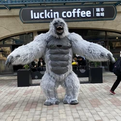 2025 New Gorilla Inflatable Costume Mascot for Adult Plush Furry Animal Halloween Venice Carnival Dress Monkey Suit Orangutan