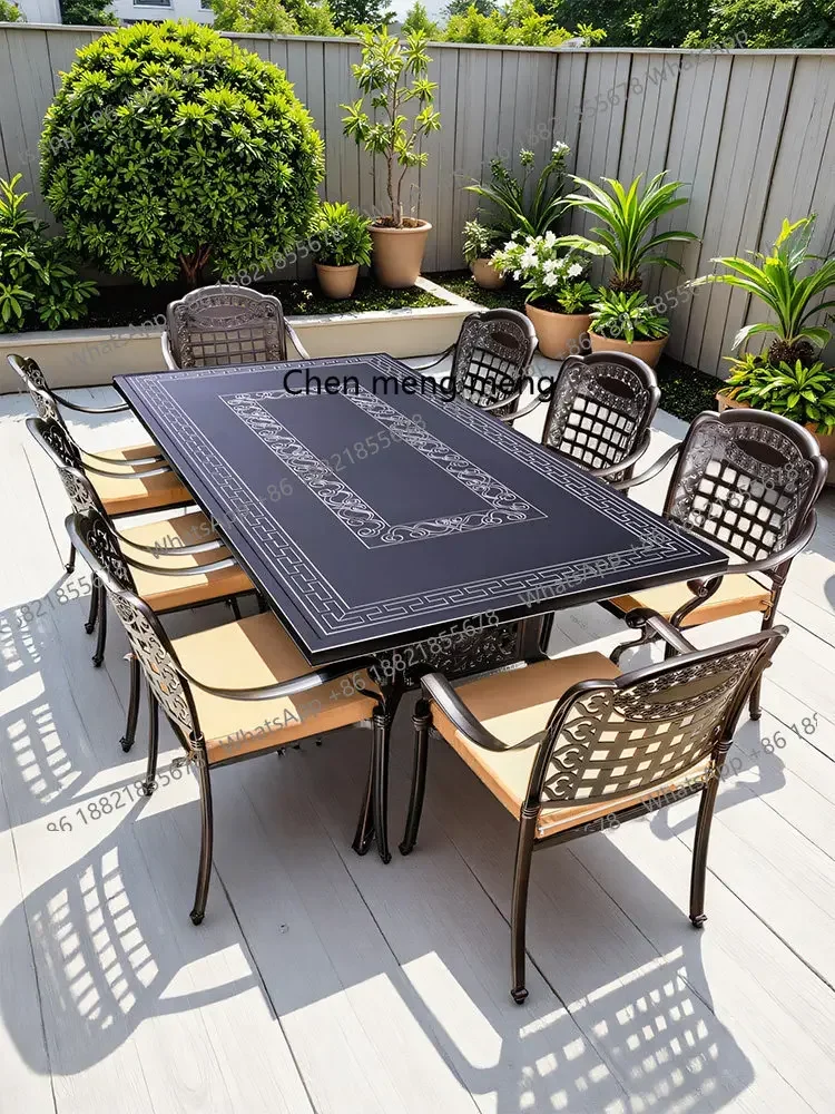 

D182Outdoor tables and chairs villa courtyard garden leisure tables and chairs outdoor, European aluminum alloy tables and ch