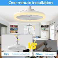 Rotatable 3in1 Ceiling Fan with Remote Control Lighting Lamp E27 Converter Base Lighting Base Bedroom Living Room