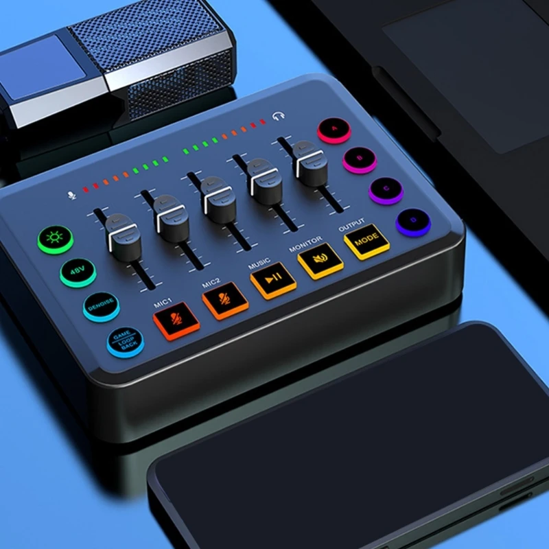 F9 Live Sound Card Wireless Singing Sound Card with Live Broadcast Studio Singing and Recording Voice Changing