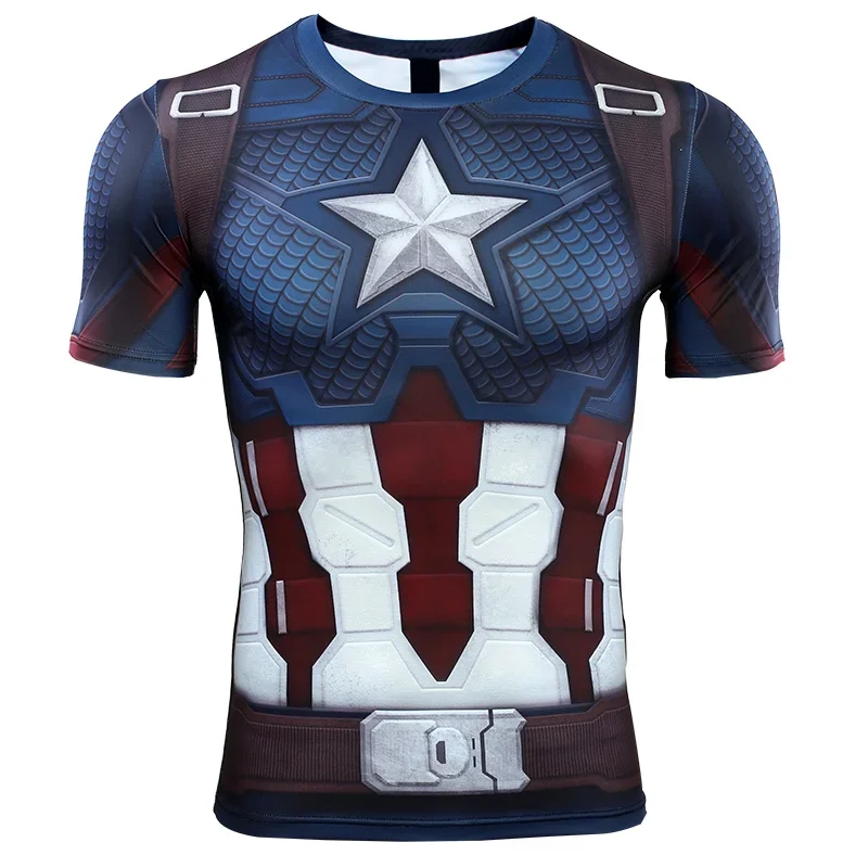 Hot Sale Comics Fashion T Shirt Men Summer Compression 3D Printed Men T-Shirt Exercise Fitness Clothing Tops Tees