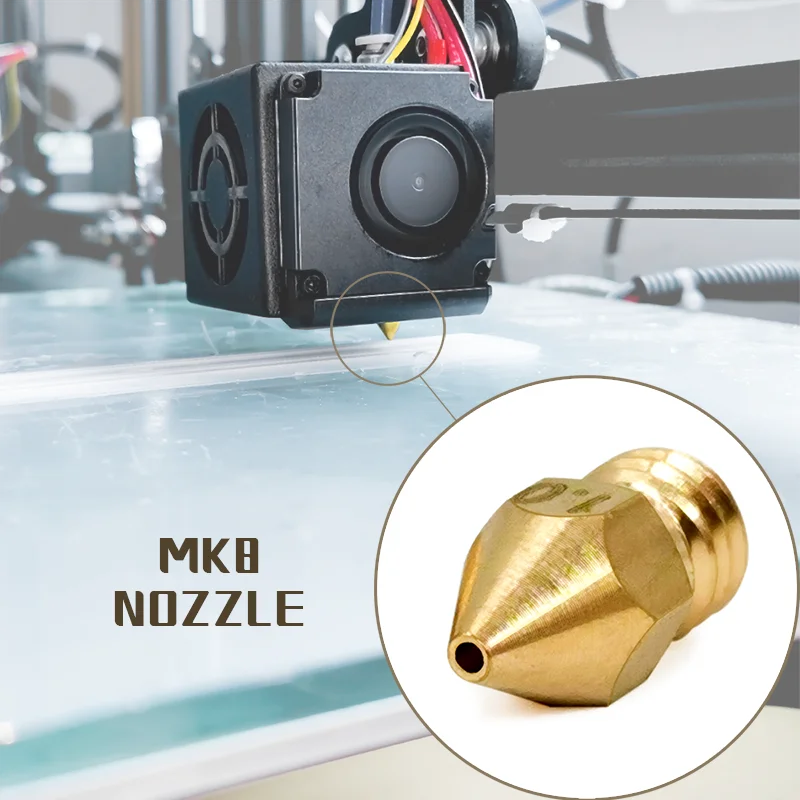 10cps MK8 All Metal Brass Nozzle J Head Hotend Extruder 1.75mm for A8 Creality CR-10 Ender 3 MK8 Makebot 3D Printer Parts Kits