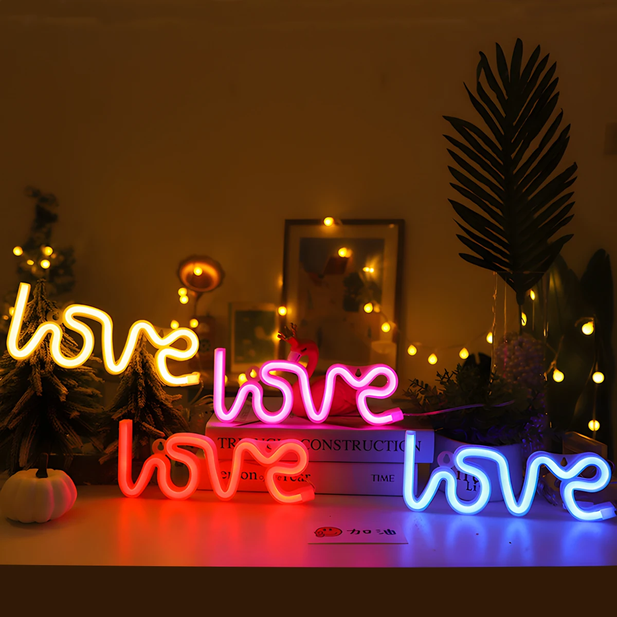 

Светодиодная неоновая вывеска LOVE для вечеринок, украшения стола, эстетические ночные огни для общежития, бара, Дня святого Валентина, подарков на день рождения