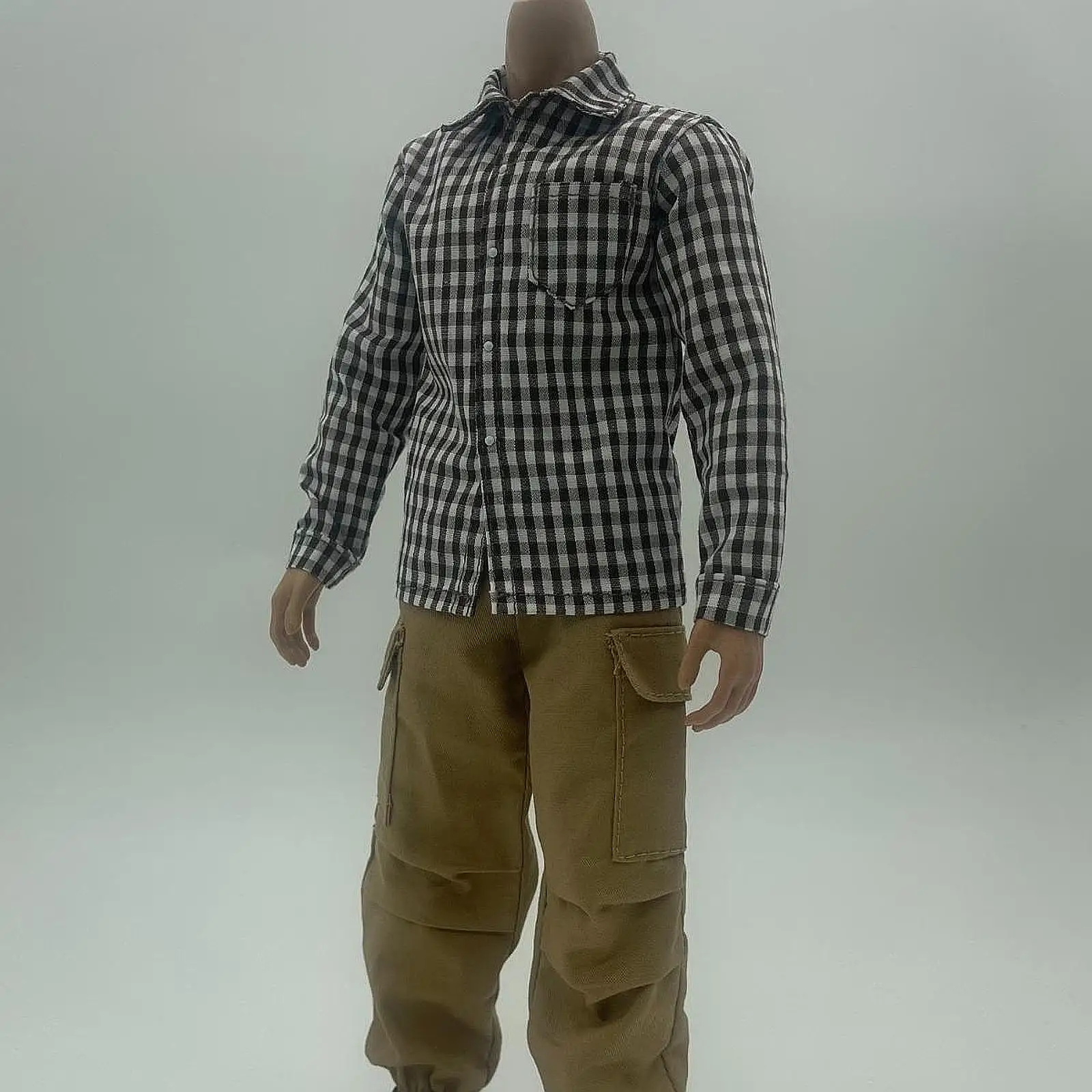 

1/6 экшн-фигурка, клетчатая рубашка, брюки, модная мужская миниатюрная одежда, костюм куклы для 12-дюймовых мужских фигурок, тело куклы