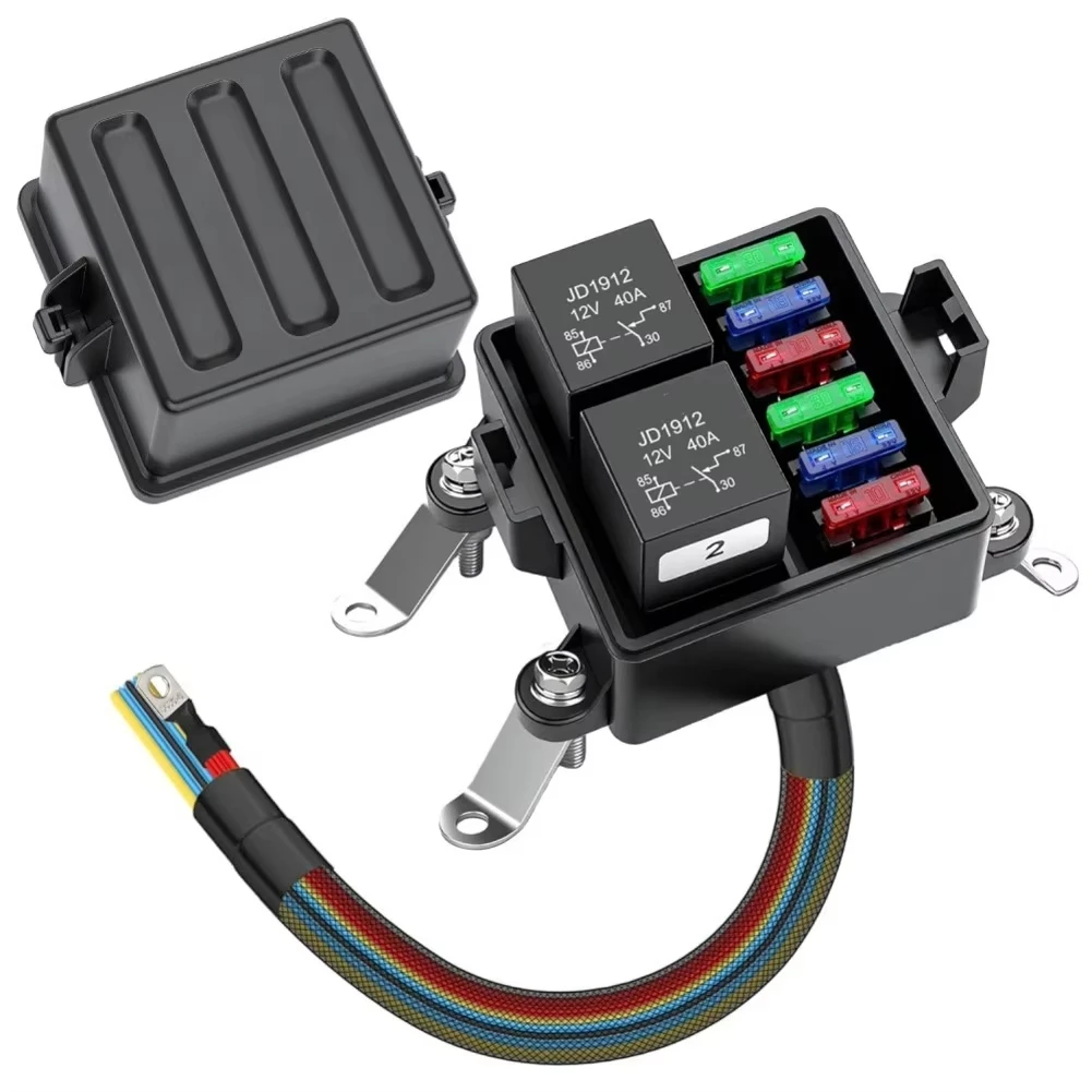 

Блок реле и предохранителей 12В на 6 каналов, автомобильный, IP65, водонепроницаемый, с предварительно подключенной проводкой, защита цепи для автомобилей, грузовиков, фургонов, морского транспорта