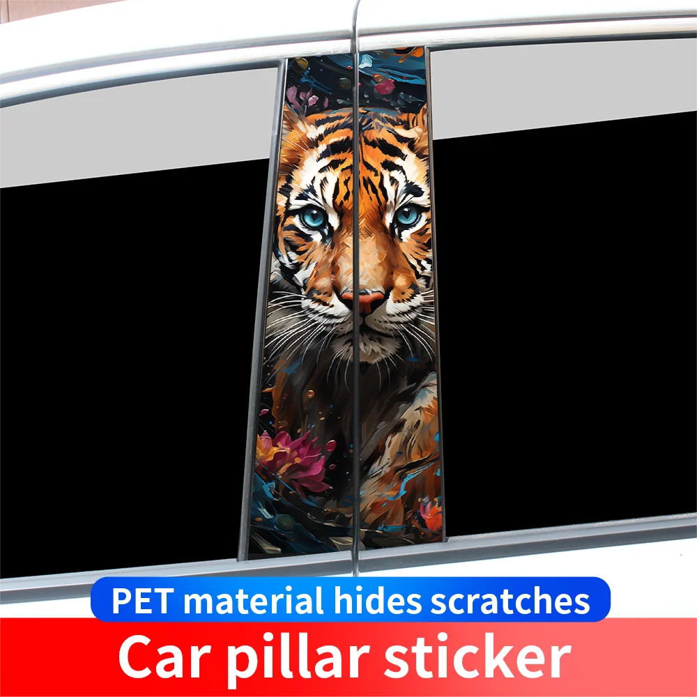 

Tiger DIY Car Stickers Auto B Pillar Waterproof Funny Decoration Cover Scratches Sunscreen Car Doors Pillar Vinyl Decals