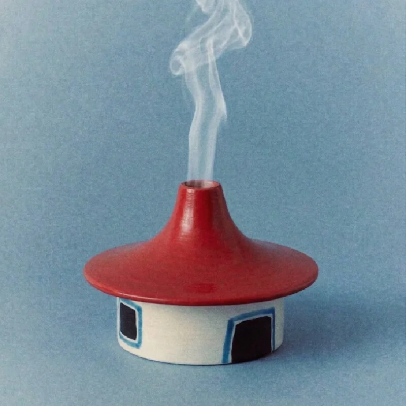 Room Decorations Red Roof Cottage Ceramic Incense Creative Backflow Incense Holder Desktop Ornament  For Home Room Decoration