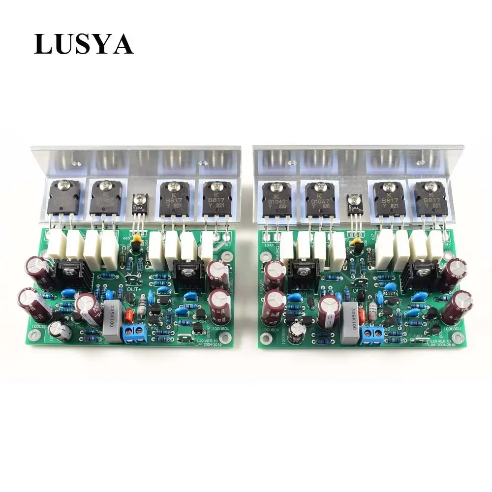 DLHiFi 2pcs LJM 200W 8R HI-END L20 VER 10 Stereo Power Amplifier Board With Angle Aluminum Heatsink