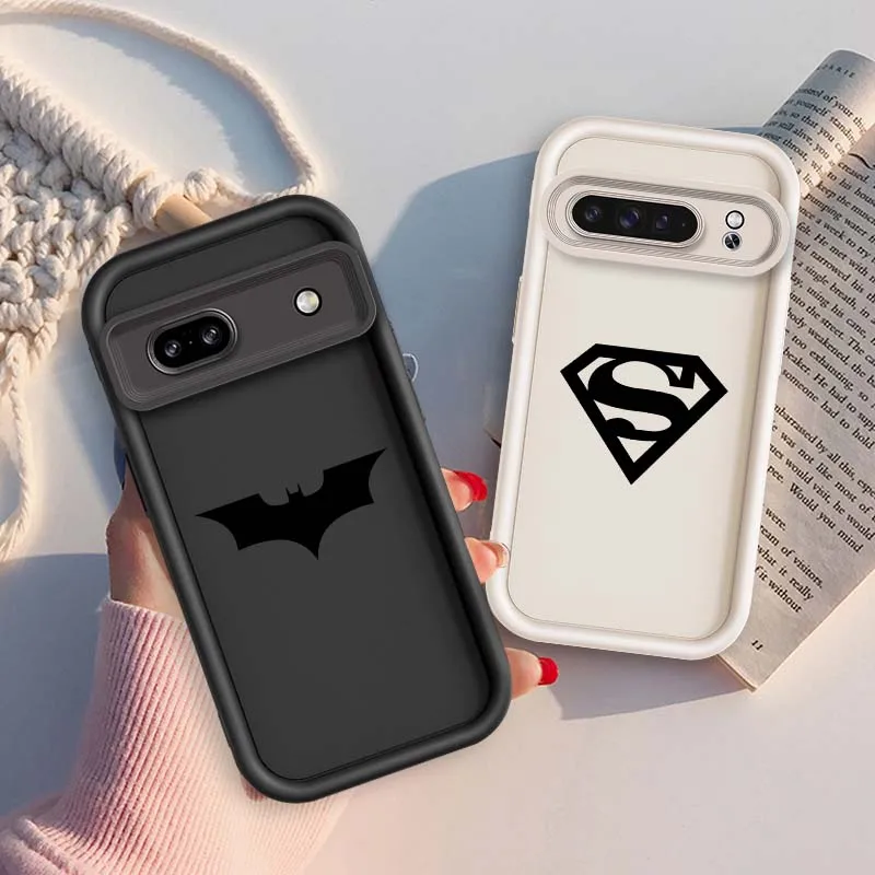 

Superhero B-Batmans S-Supermans For Google Pixel 9 8A 8 7 7A Pro XL 5G Eye Ladder Soft TPU Shockproof Cover Phone Case