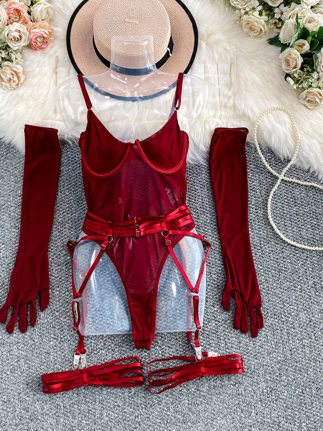 

Sexy Bal V-Ne Strap Dr Slimming High Waist ort Pants Base irt Button Detail Straight Cut Regular Thin