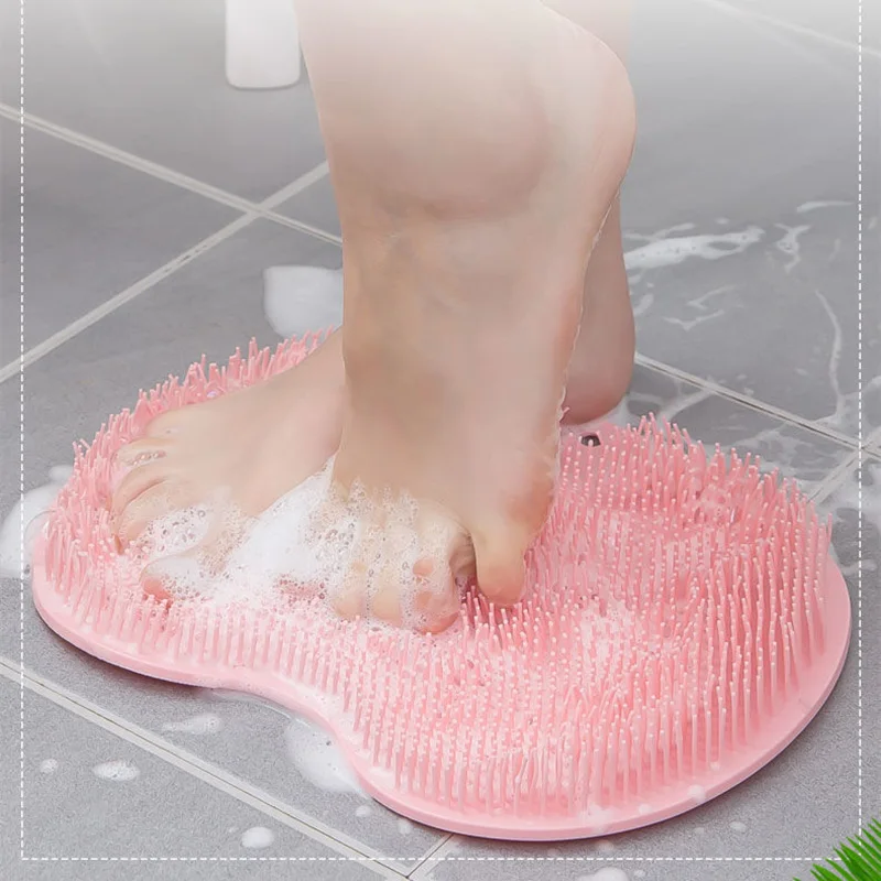 Massage Bath Brush Bathroom Silicone Non-Slip Foot Washing Mat With Suction Cup Exfoliating Shower Massage Scraper