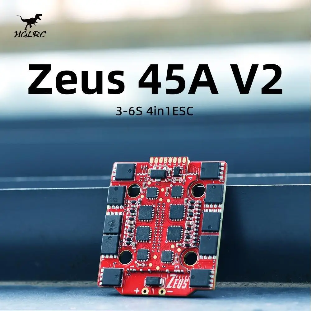 

HGLRC Zeus 45A V2 3-6S BLHELI_S DSHOT600 4in1 Brushless ESC 20X20mm for RC Flight Controller Stack FPV Freestyle Drone DIY Parts