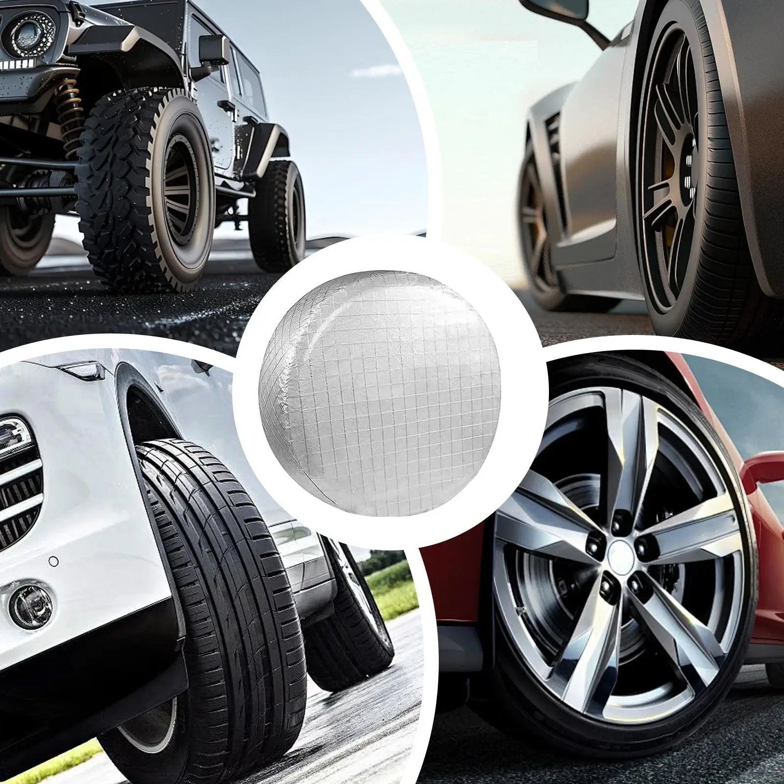 Wheel Cover 4 Pieces UV Protection Waterproof Covering Outdoor RV Tire Sun Rain Cover For Truck SUV Pickup Van Sedan Trailers