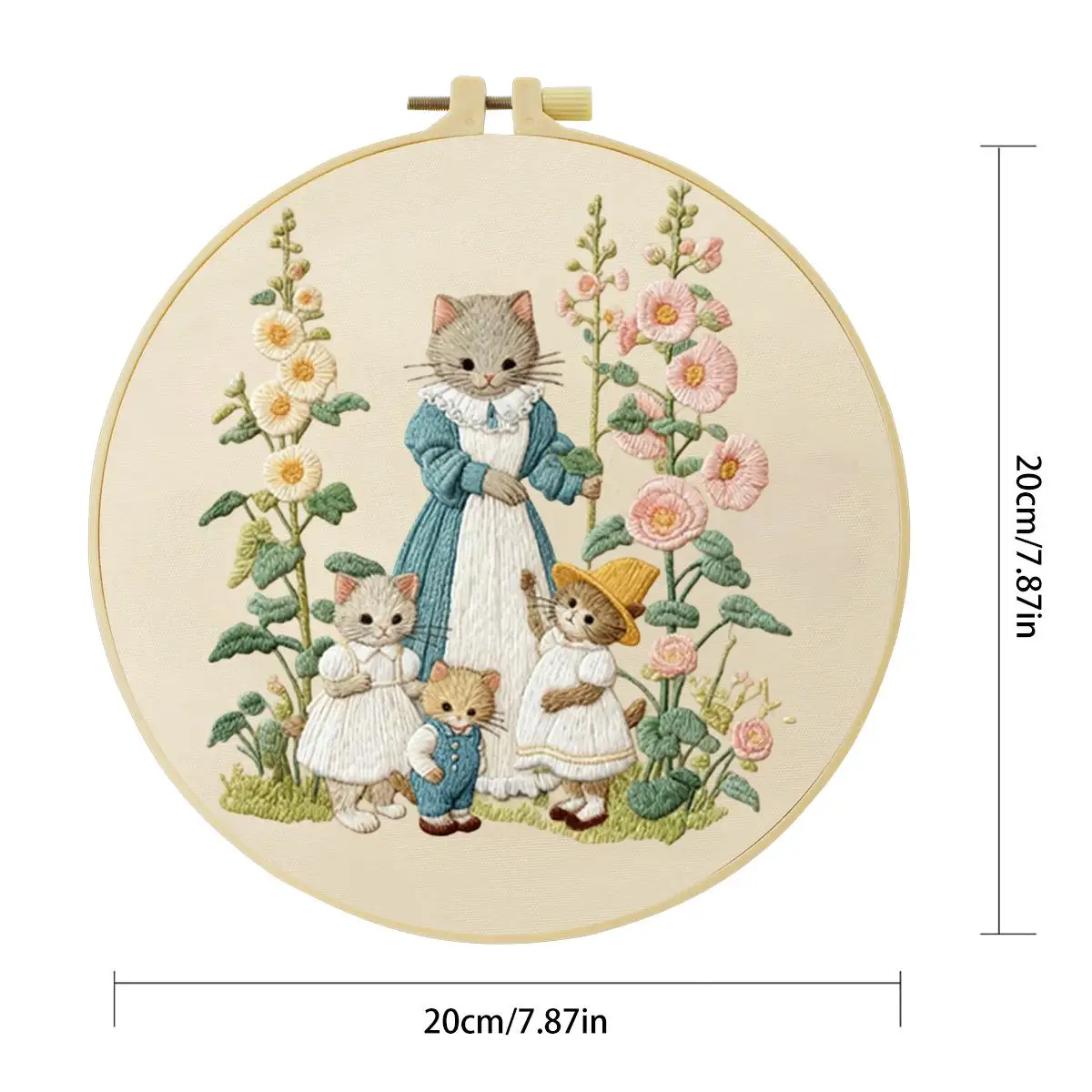 1 Stück 20X20CM/15X15CM 7,87/6,3 Zoll Tier - Maus Stickerei Starter-Kit DIY-Kit DIY-Stickerei-Set Handarbeiten Malerei – Detail 4