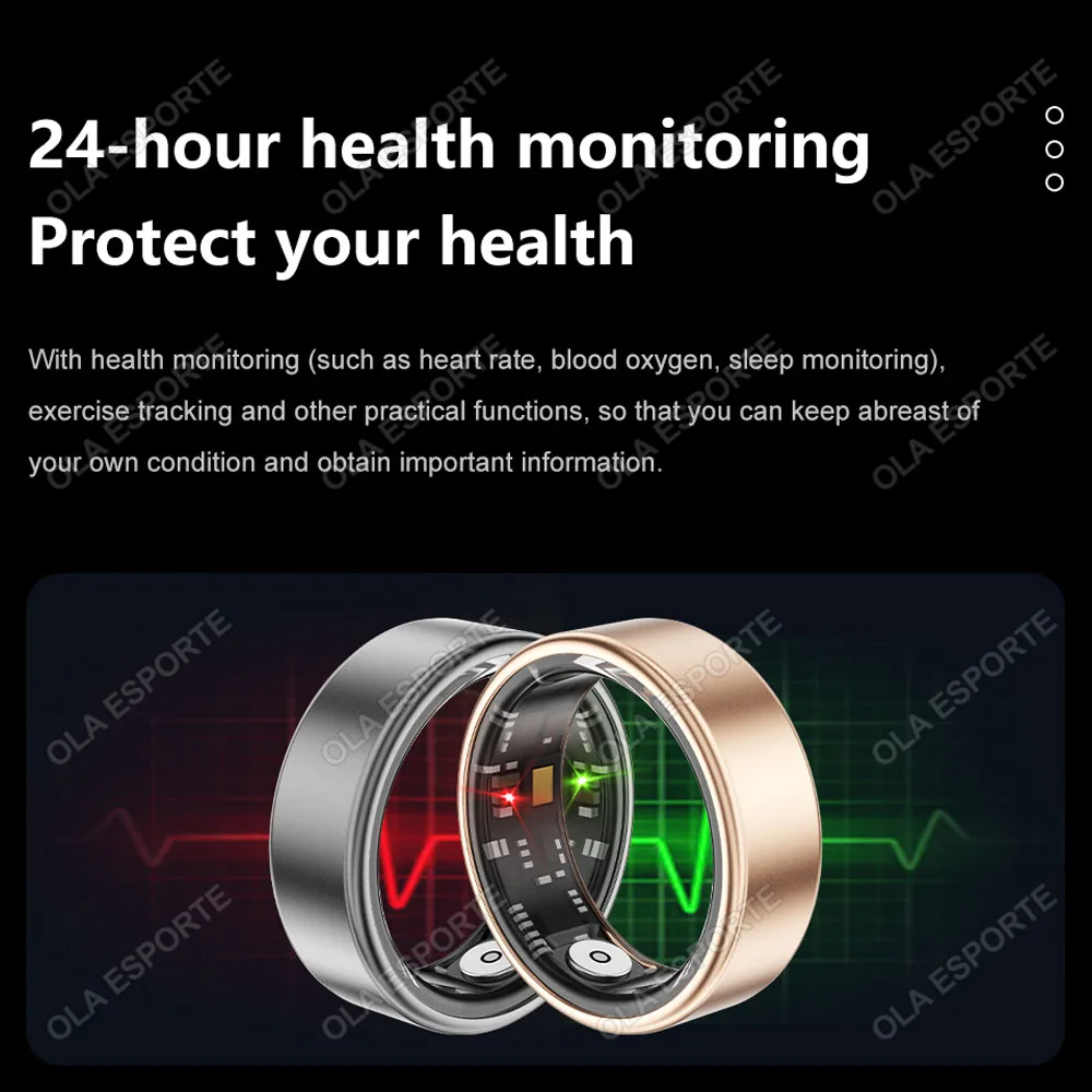 2024 New For Samsung Galaxy Ring Heart Rate Blood Oxygen Monitoring Rings Multi Sport Modes IP68 Waterproof Smart Ring Men Women