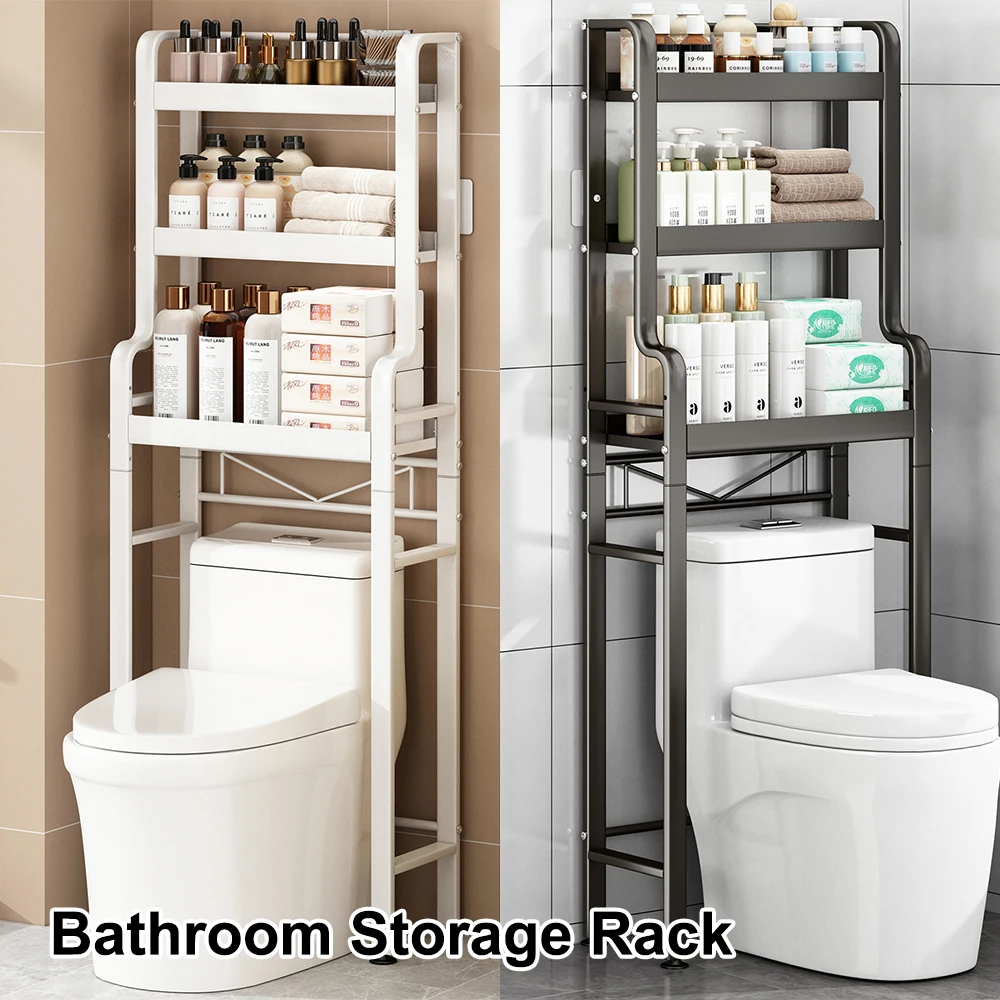2/3-Tier Toilet Overhead Shelf, No-Drill Multi-Functional Bathroom Storage Rack, Multi-Layer Bathroom Storage Shelf