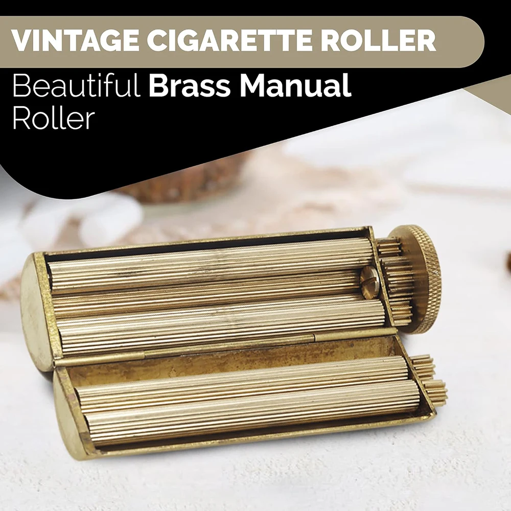 Antique Style Brass Material Manual Mechanical Feeling Tobacco Rolling Machine Retro Nostalgia 70MM