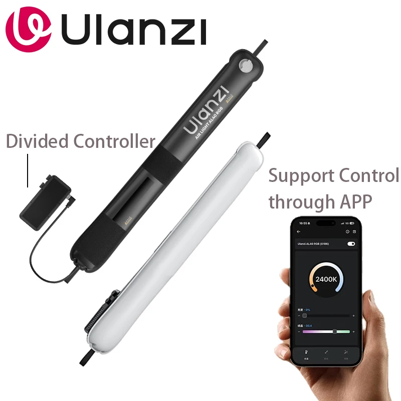 Ulanzi  40W RGB Handheld Inflatable Tube Light AL40 Controller for Cameras Stick Fill Light for Photography Studio Streaming