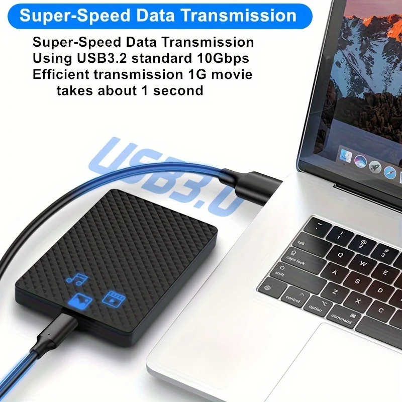Hannord USB3.2 Gen2 Type A to USB C Cable 10Gbps 3A 60W Fast Charging cord Data Transfer For Samsung MacBook SSD Hard Disk Cable