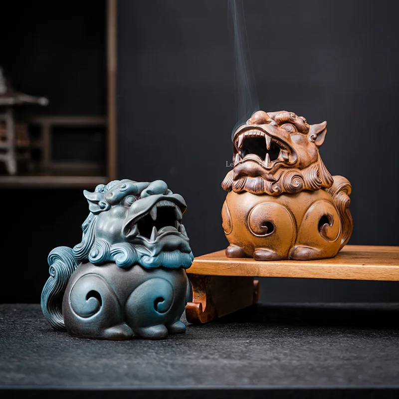 Creative Ceramic SuanNi Incense Burner/Zen Incense Coil Censer Temple Worship Household Tea Table Decoration Religious Supplies