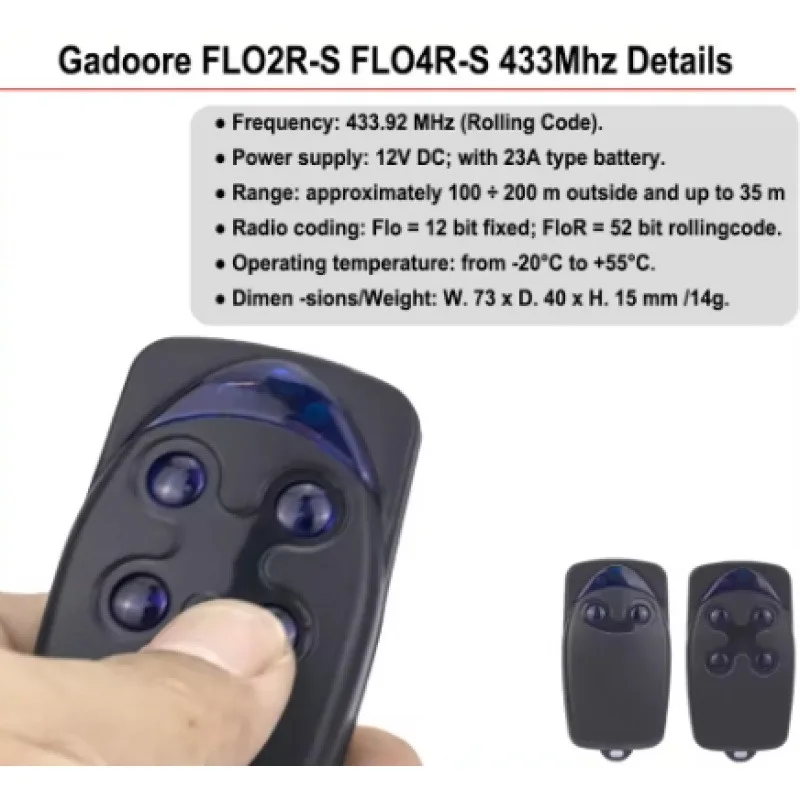جهاز التحكم عن بعد لباب المرآب Flo2R-S Flo04R-S 433.92 ميجا هرتز جهاز إرسال رمز المتداول