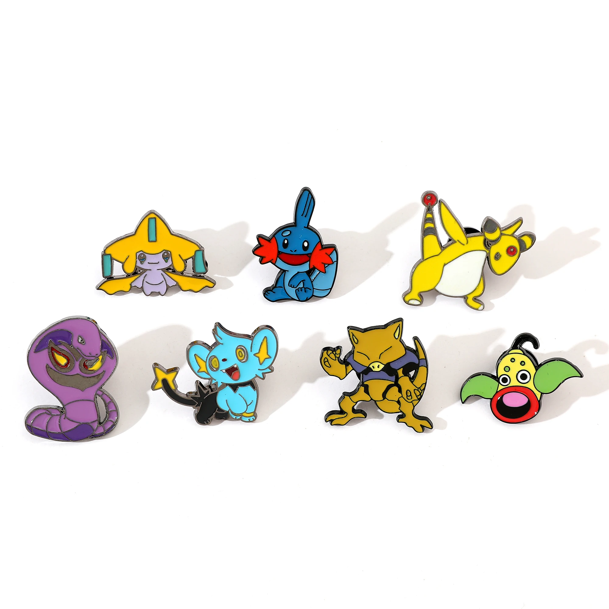 7 Uds. Broche creativo de Anime, Pin esmaltado Jirachi Mudkip, insignia de Metal, joyería, ropa, mochila, accesorios, regalo para amigos