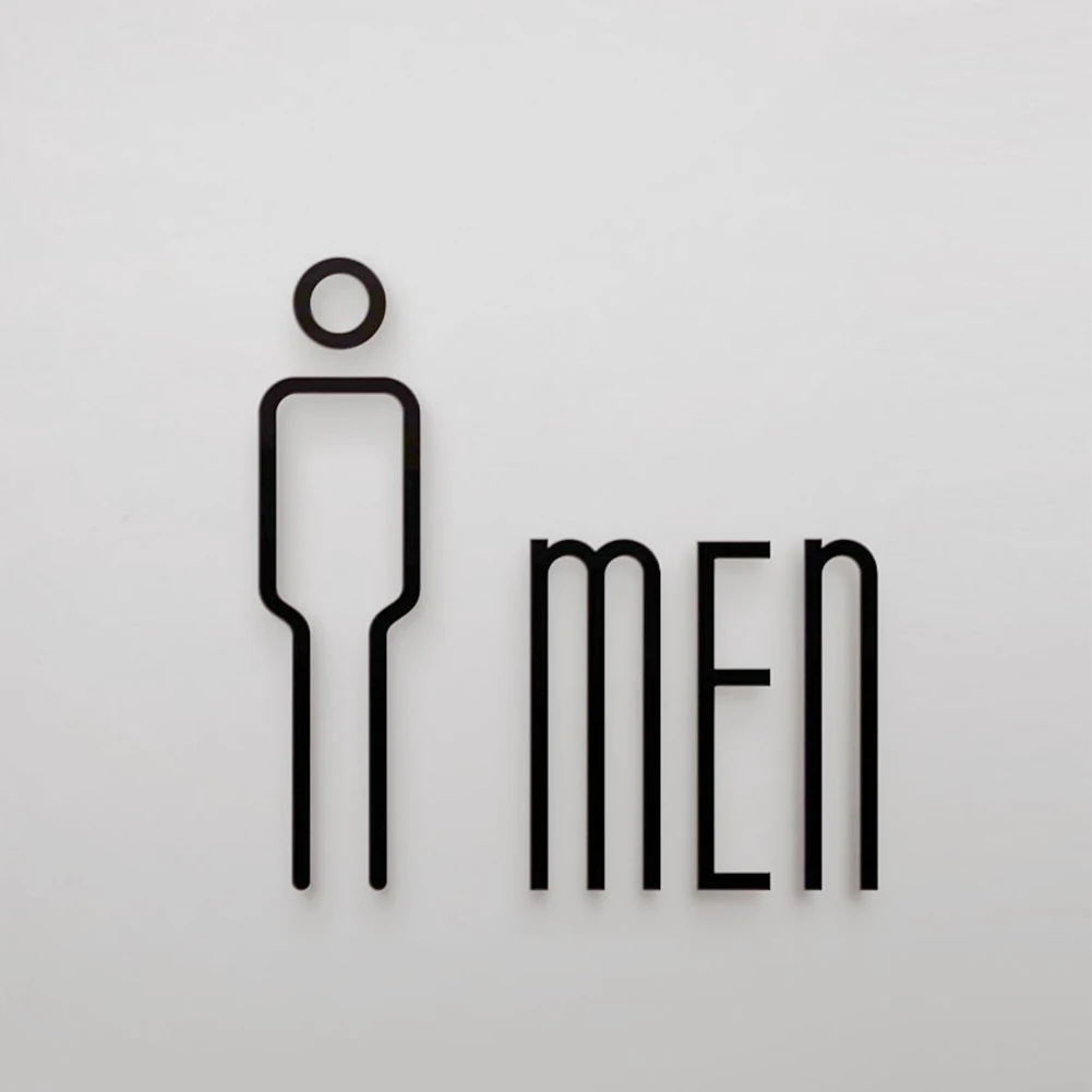 Acrylic Toilet Sign As Shown Restroom Signage Sophisticated Decor Unique Electroplating Reflection Easy Mounting Design