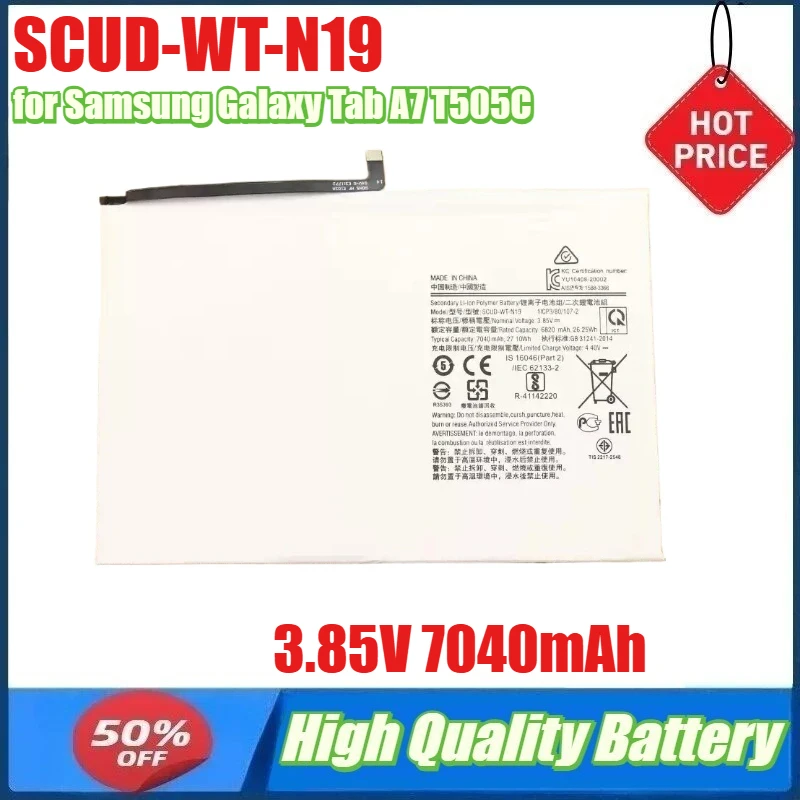 

3.85V 7040mAh SCUD-WT-N19 Battery for Samsung Galaxy Tab A7 T505C T500 Replacement Tablet Battery