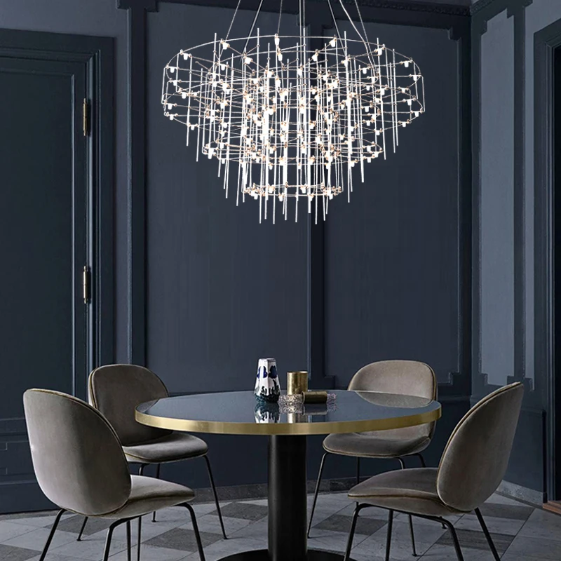 Starry Sky Lamp para sala de estar, Restaurant Lamp, Designer Creative Villa Hall, Clothing Store, Firefly Pendant Lamp