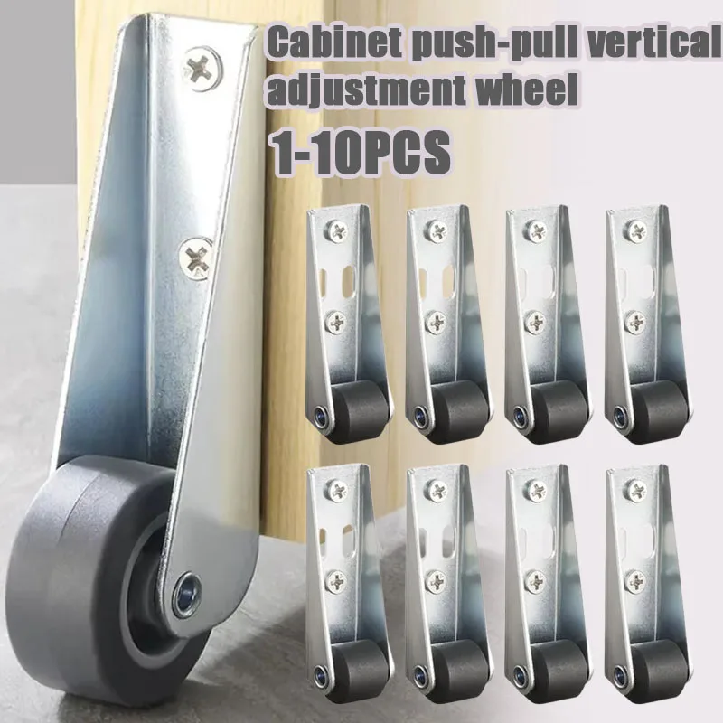 1-10PCS Heavy Duty Upgraded Door Sag Support Roller Black Vertical Adjustment Wheel for Cabinet Sliding Door Hardware