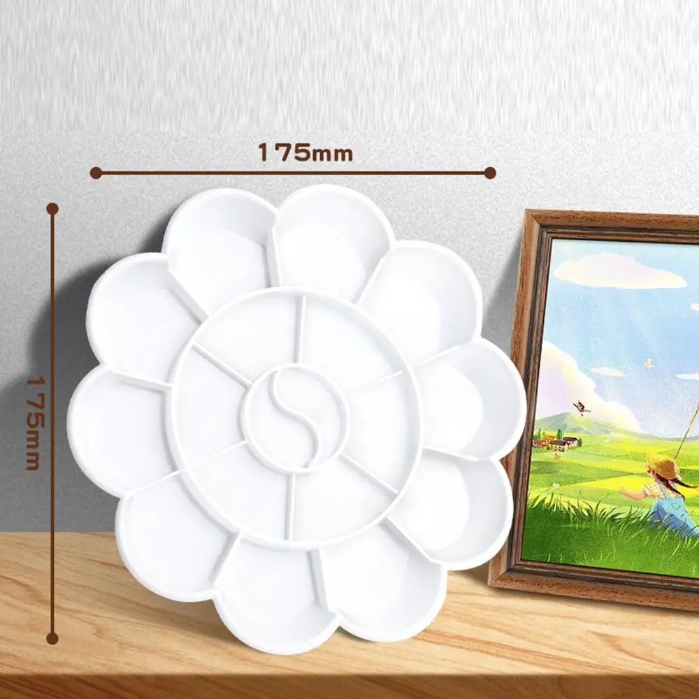

Oil Painting Plastic Oil Watercolor Palette White Crafts Art Pigment Tray DIY Painting Palettes Art Supply