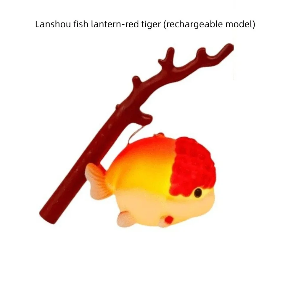 

Chinese Creative Glowing Handheld Lantern Handheld Ancient Loween Goldfi Lantern Traditional Luminous Festival Lantern Gift