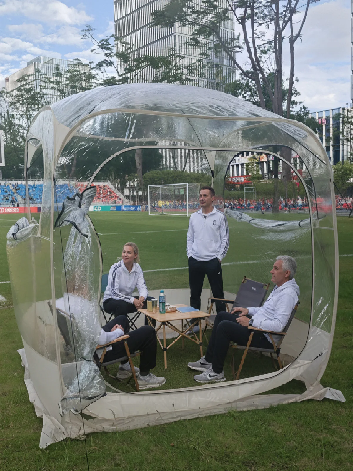 Pop Up Transparent Tent Clear PVC Viewing Shelter for Sports Game Family Camping Backyard Party