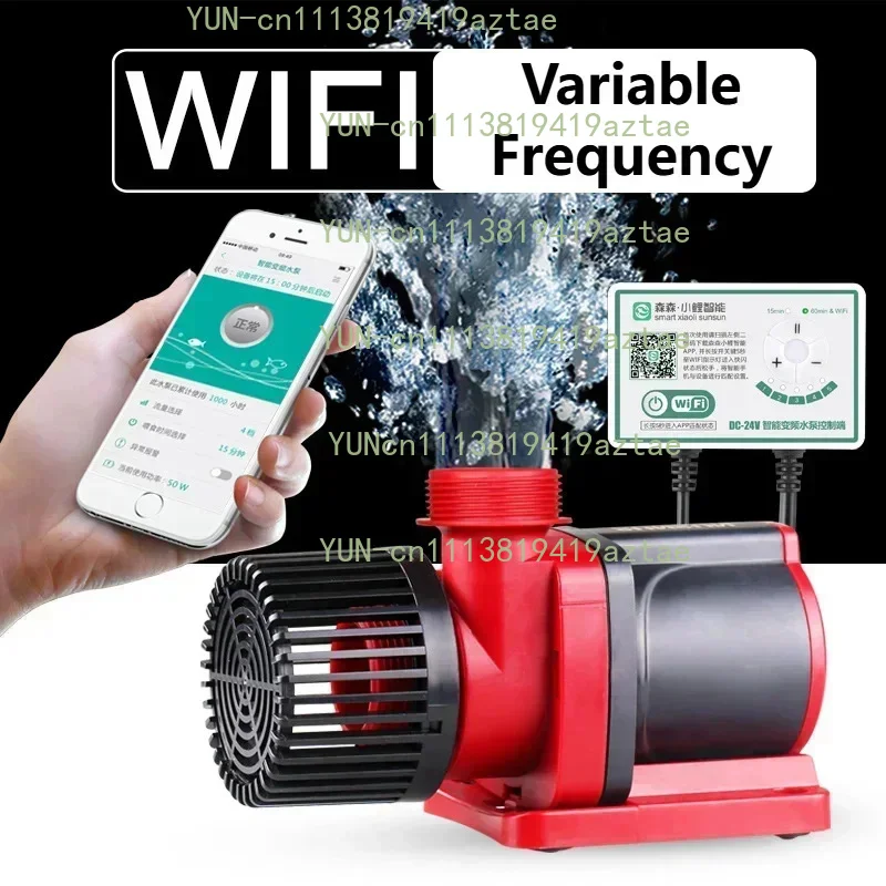100-240V JDP-6000Q Variable Frequency Circulation WIFI Aquarium Fish Pump Submersible Water Pump Adjustable Dual-use For Land