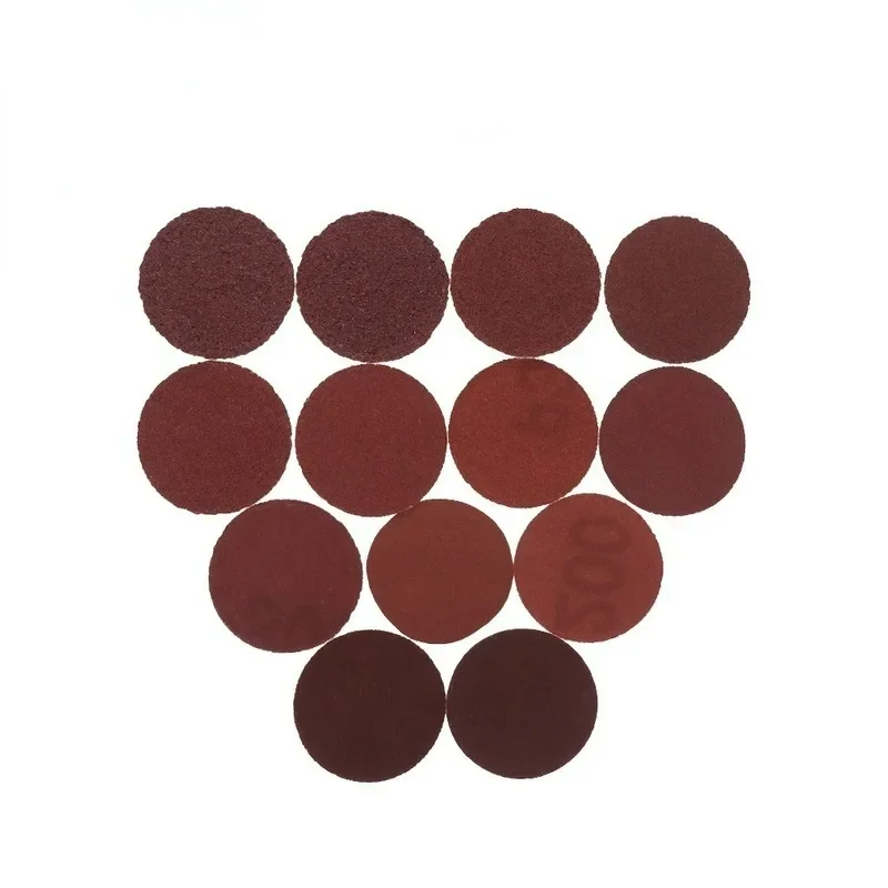 10PCS 1 Inch 25MM Aluminum Oxide Dry Sandpaper Flocking Sandpaper Discs Hook Loop For Stone Round Sandpaper Self Adhesive