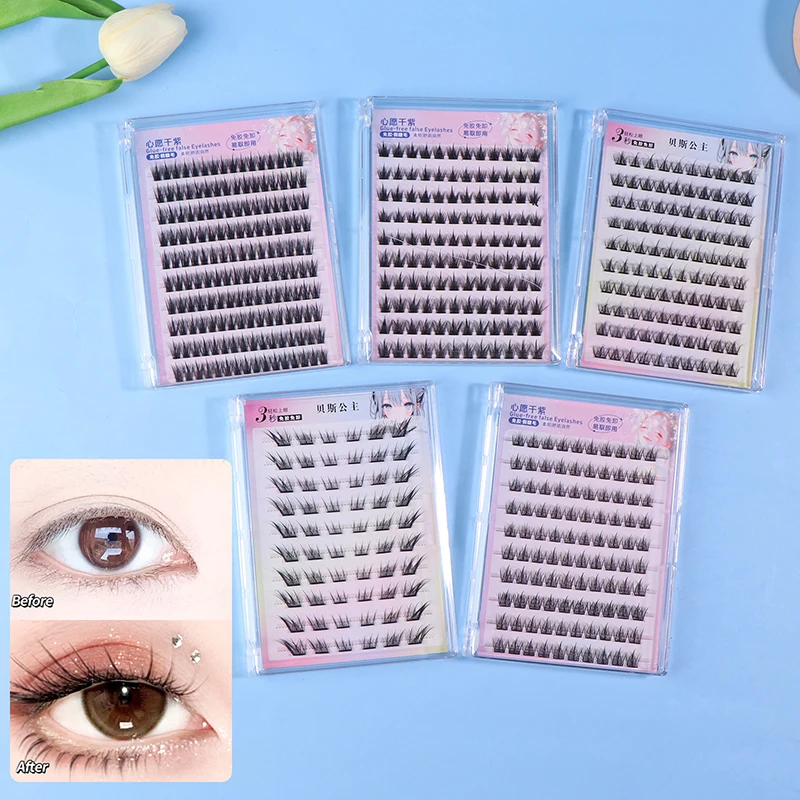 10 Rows Self Adhesive Eyelashes High Capacity No Glue Needed Self Adhesive Lash Clusters Natural Lashes DIY Eyelash Extension