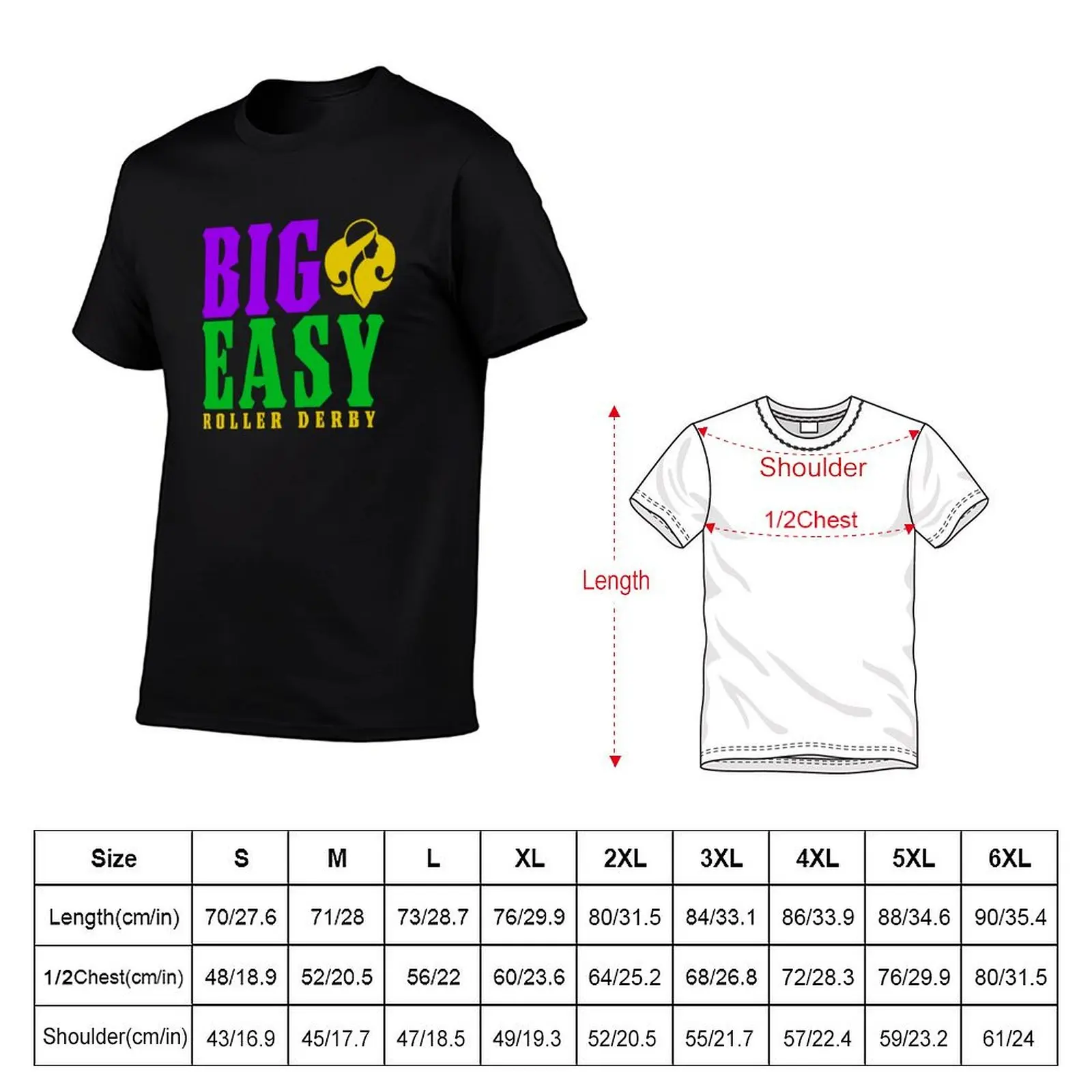 Big Easy Roller Derby - Mardi Gras colors T-Shirt customs cheap stuff graphic t shirt vintage quick-drying mens cotton t shirts