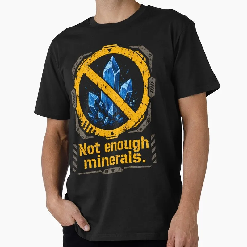 Orbital Mining Hazard Tag StarCraft Game Graphic T‑Shirt Short Sleeve Print Tshirt Vintage Streetwear Casual Top Gamer Gift