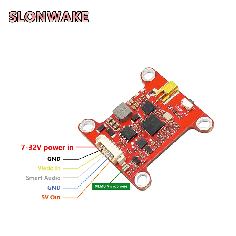 Nowy nadajnik 5.8G 48CH 1.6W PitMode 200mW/500mW/800mW/1600mW regulowany wbudowany mikrofon VTX 2-6S dla modelu RC dalekiego zasięgu